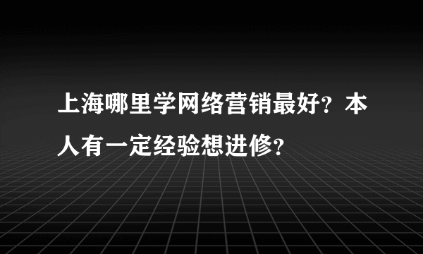 上海哪里学网络营销最好？本人有一定经验想进修？