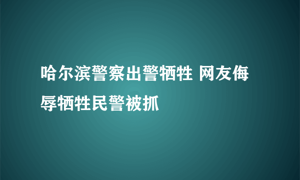 哈尔滨警察出警牺牲 网友侮辱牺牲民警被抓