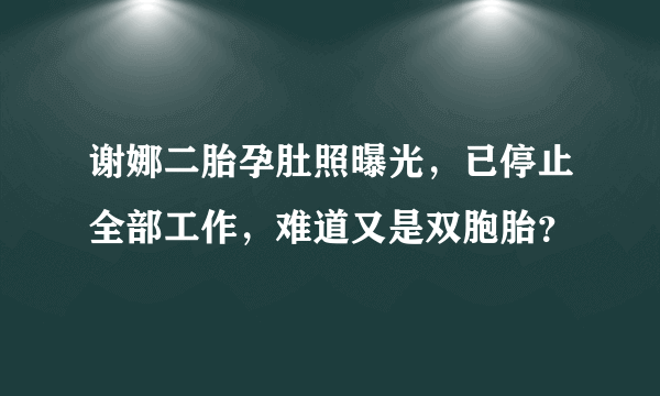 谢娜二胎孕肚照曝光，已停止全部工作，难道又是双胞胎？