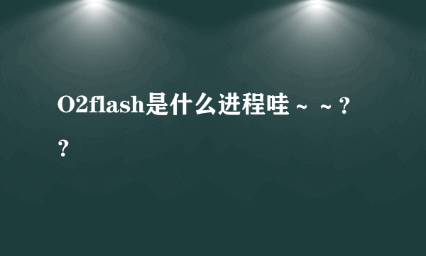 O2flash是什么进程哇～～？？