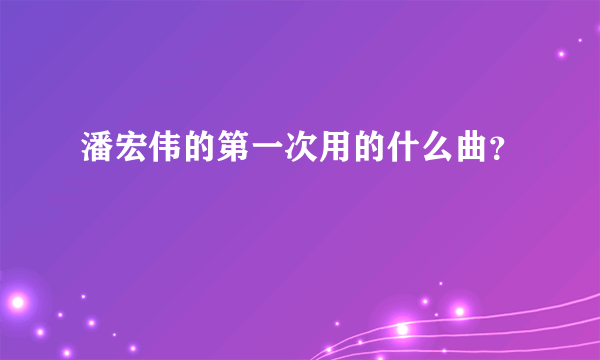 潘宏伟的第一次用的什么曲？