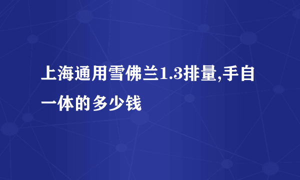 上海通用雪佛兰1.3排量,手自一体的多少钱